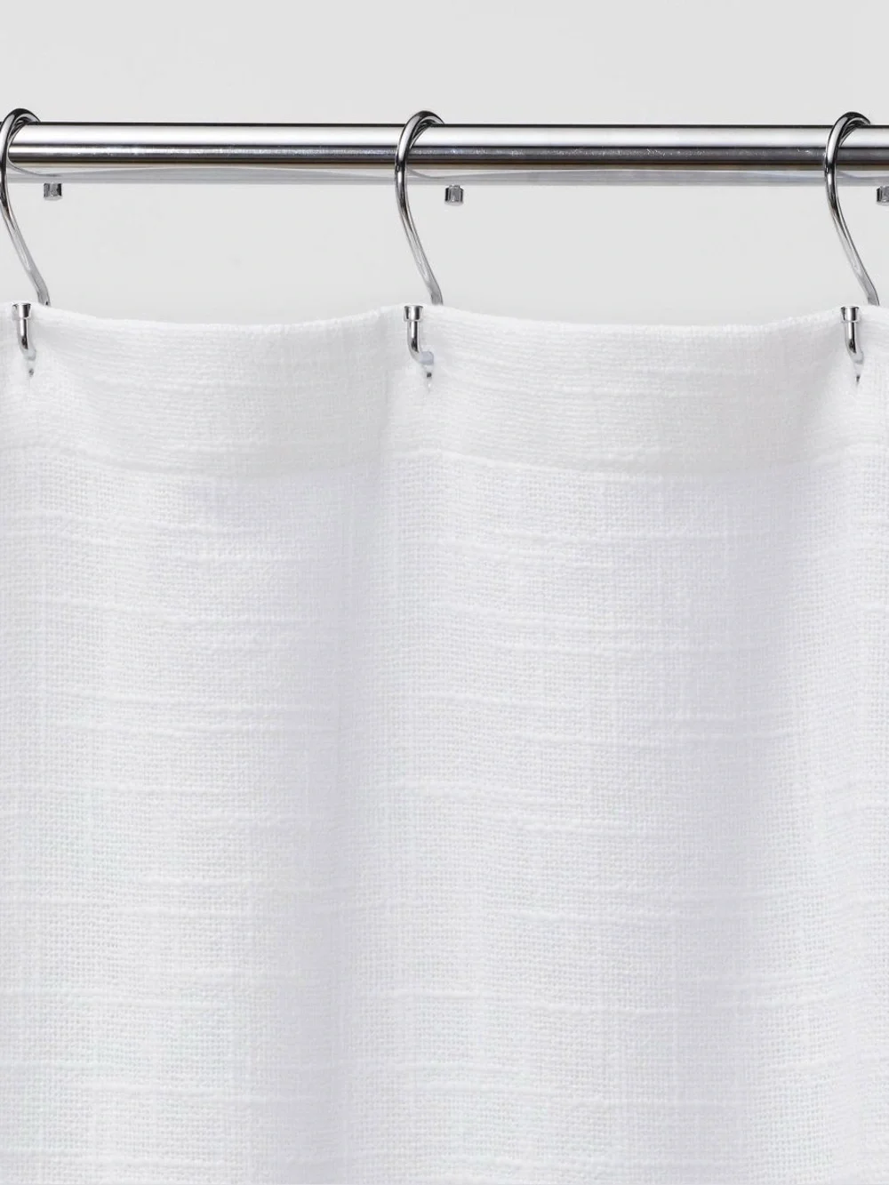 Threshold™ Woven Texture Shower Curtain White | 100% Cotton | EUC 72” x 72”